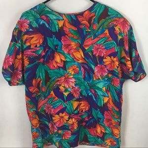 Silk Blend, floral short sleeve top